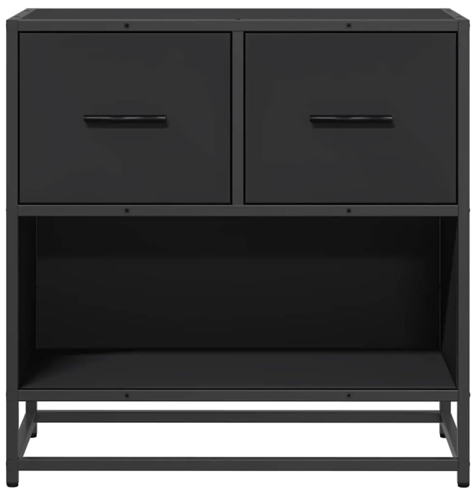 Mesa de cabeceira 60x31x60 cm madeira e metal preto