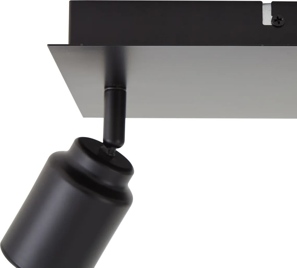 Foco de casa de banho moderno quadrado preto 3 luzes IP44 - Ducha