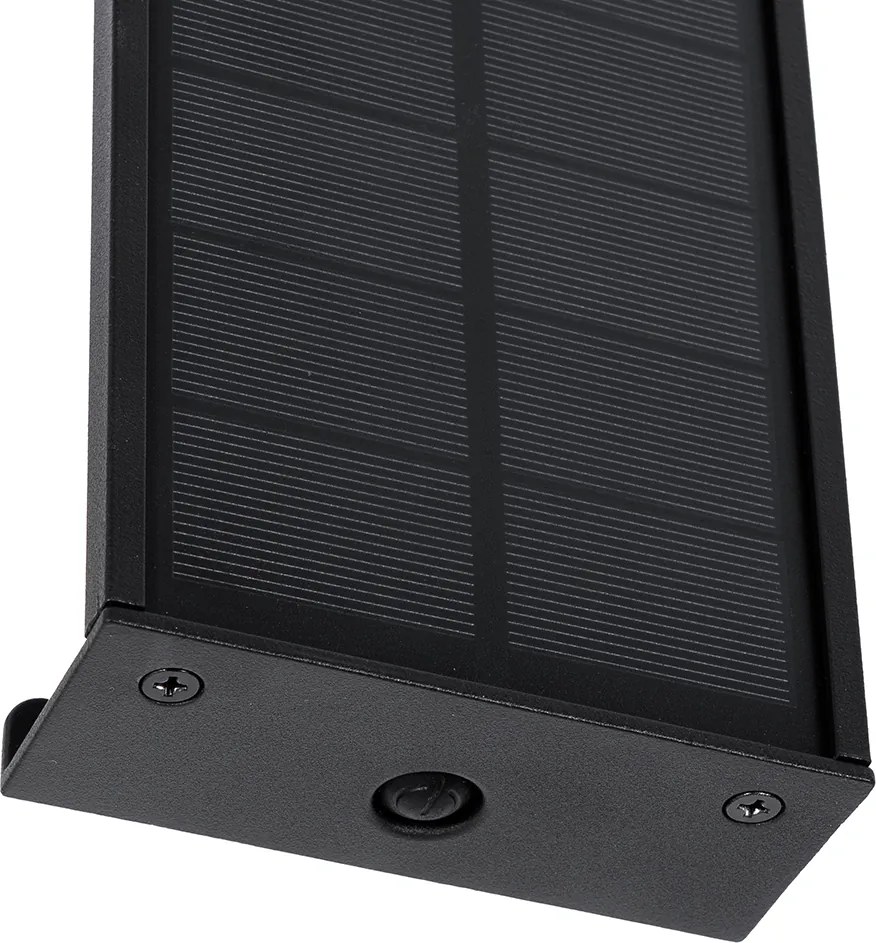Candeeiro de Parede Exterior Preto 30 cm com LED Dimerizável em 4 Passos com Energia Solar - Serena