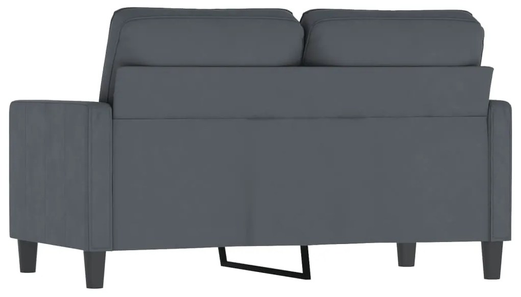Sofá de 2 lugares 120 cm veludo cinza-escuro