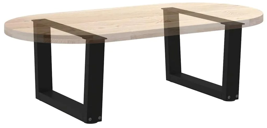 Pés para mesa de centro em V 2 peças preto 50x(30-31,3) cm aço