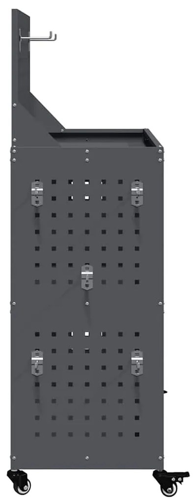 Carro de Ferramentas com prateleira com roda Antracite 65 x 35 x 111 c