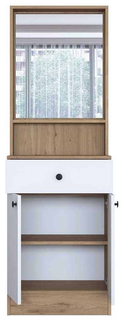 Cabide P6 – Nogueira/Branco – 60x182,8x35,5 cm