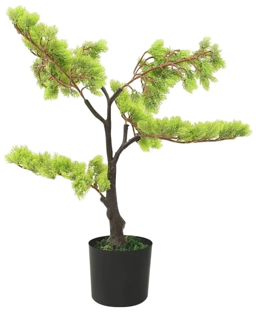 Bonsai cipreste artificial com vaso 60 cm verde