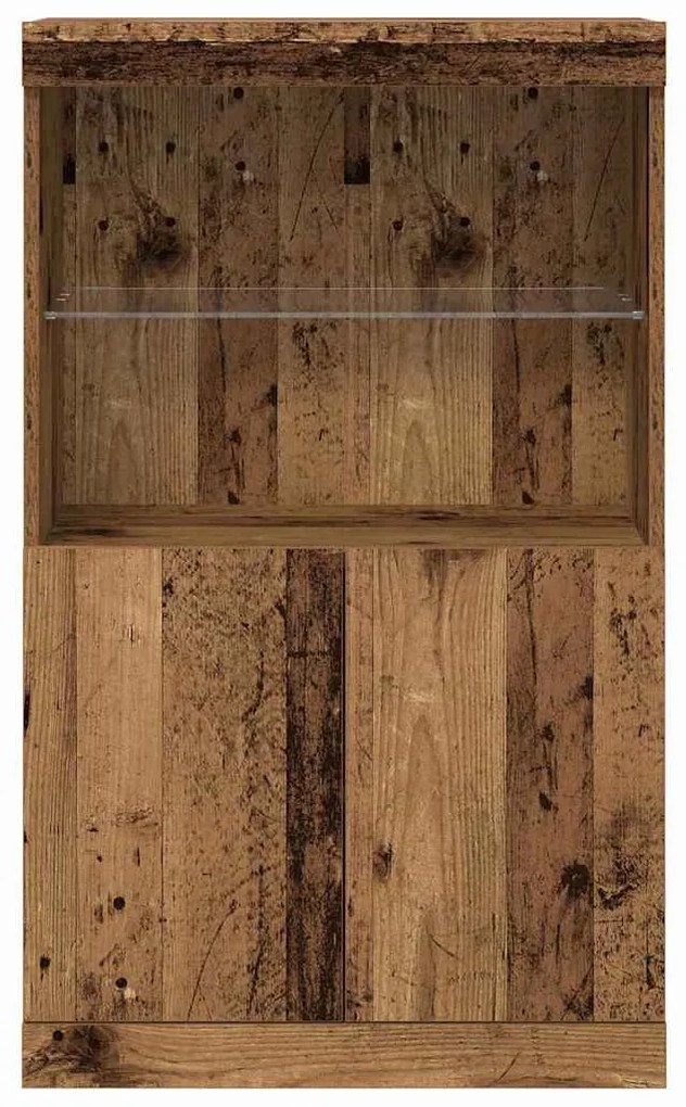 Sideboard vidaXL com Luzes LED Madeira Velha 60x37x100 cm