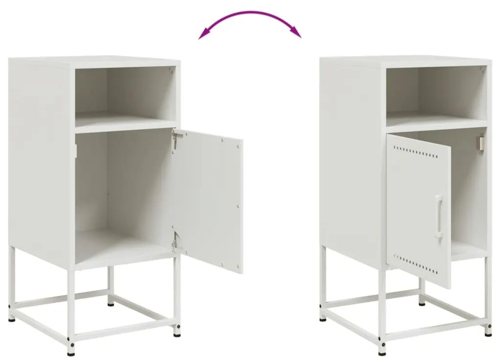 Mesa de cabeceira 36x39x78 cm aço branco