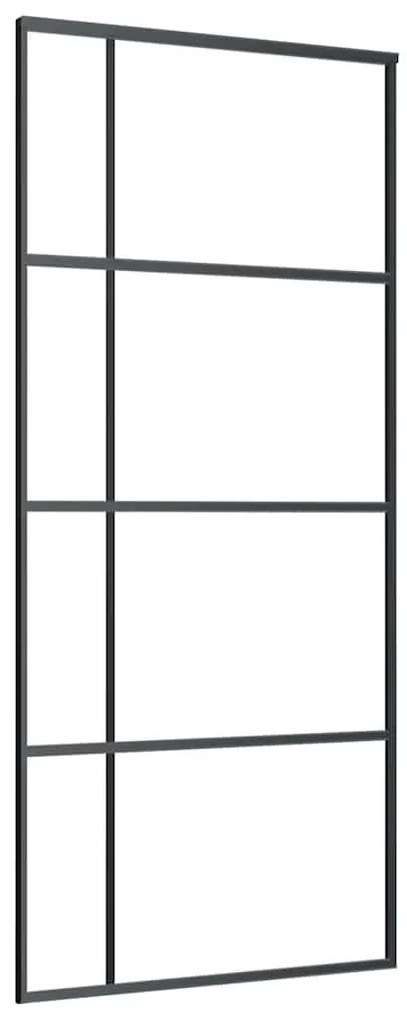Porta deslizante c/ conj. ferragens 90x205cm vidro ESG preto