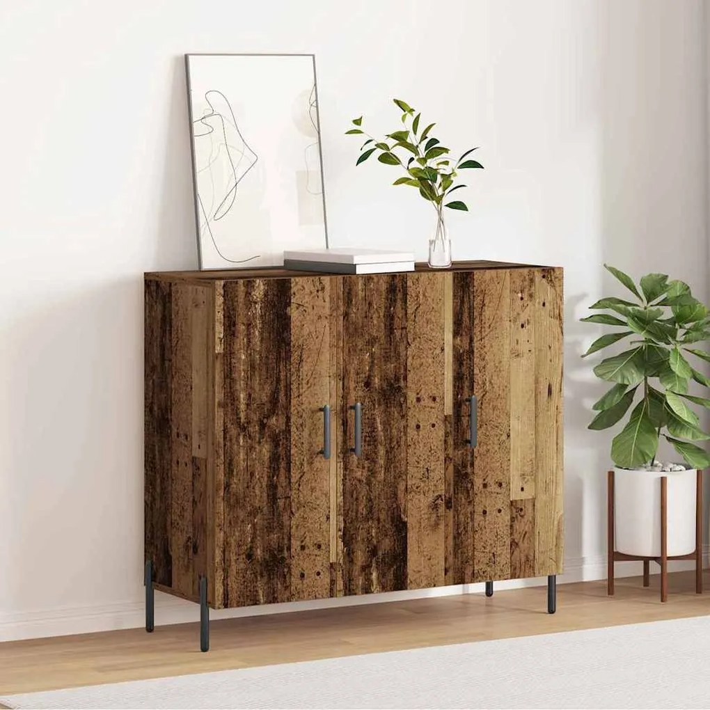 Sideboard vidaXL em Madeira Antiga 90x34x80 cm em Madeira Tecnológica