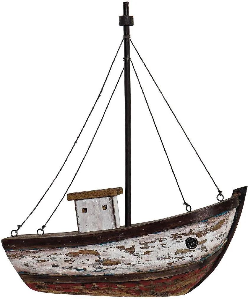 Figura Decorativa DKD Home Decor Madeira Barco (31 x 9 x 36.5 cm)