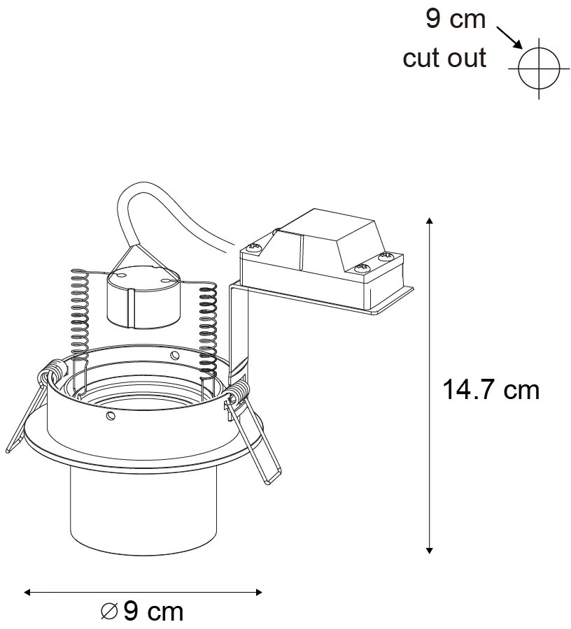 Conjunto de 6 focos embutidos modernos cor de bronze GU10 50mm redondos inclináveis - Installa