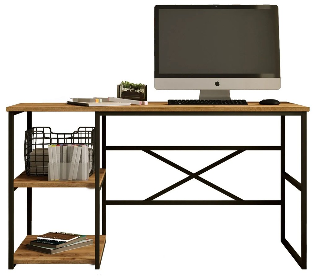 Secretária de Estudo "Boston" – Pinho Atlântico, 140x60x75 cm, Design