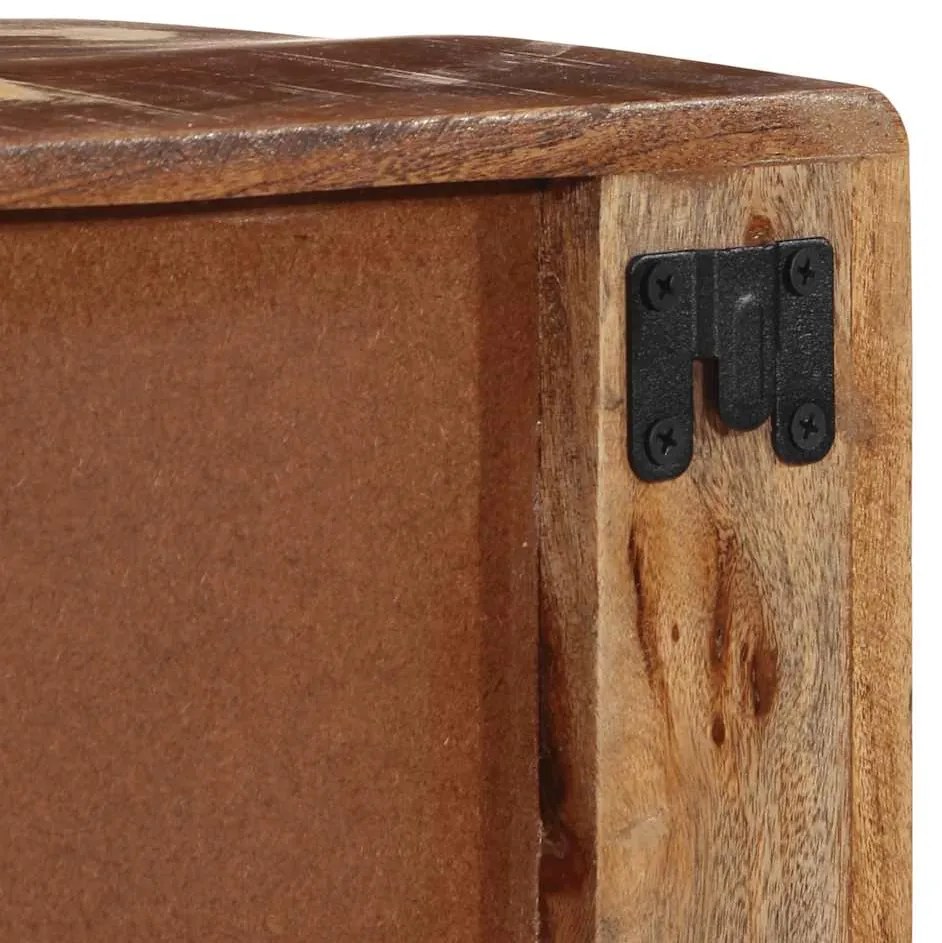 Armário de TV para parede 100x32x25cm madeira recuperada maciça