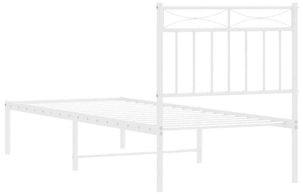 Estrutura de cama com cabeceira 80x200 cm metal branco