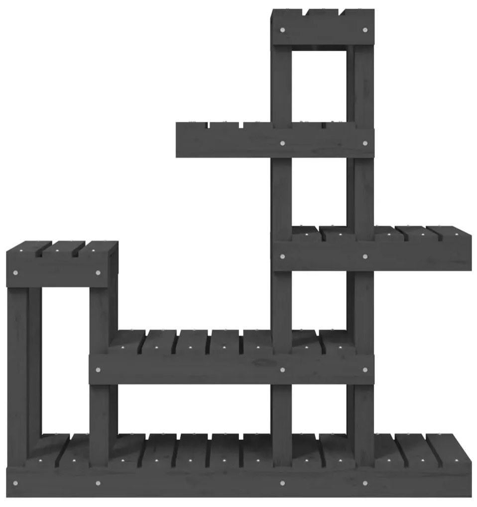 Suporte para plantas 92x25x97 cm pinho maciço cinzento