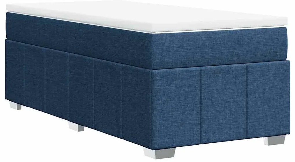 Cama com molas/colchão 100x200 cm tecido azul