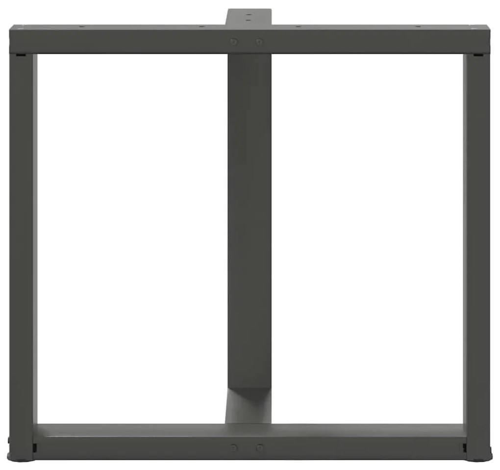 Pés para mesa de jantar em forma de T, 2 peças, antracite, 80x35x(72-7