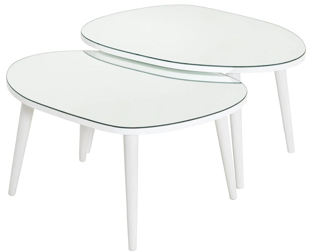 Conjunto de Mesas de Apoio Gusto – Branco – 75x38x55 cm e 75x41x55 cm