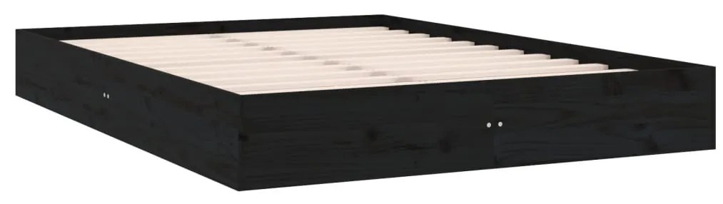 Estrutura de cama king 150x200 cm madeira maciça preto