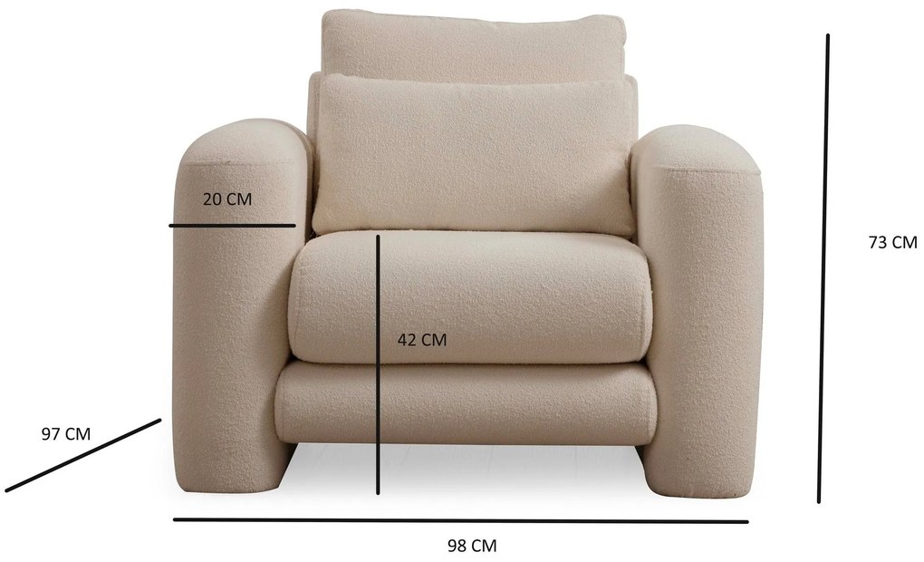 Cadeira Wing Lily – Creme – 98x97x73 cm