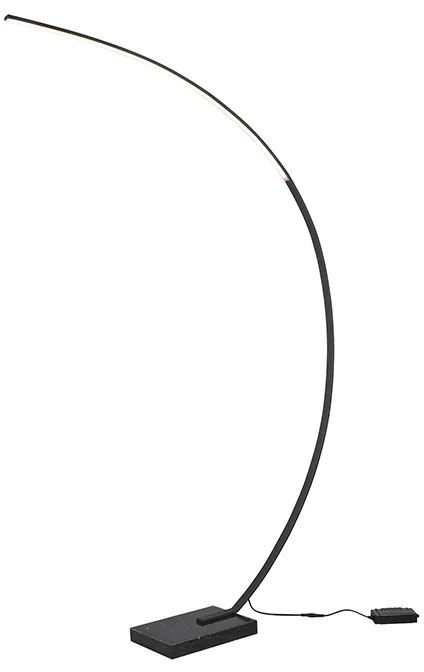 Candeeiro de pé design preto com LED regulável - Dina Design