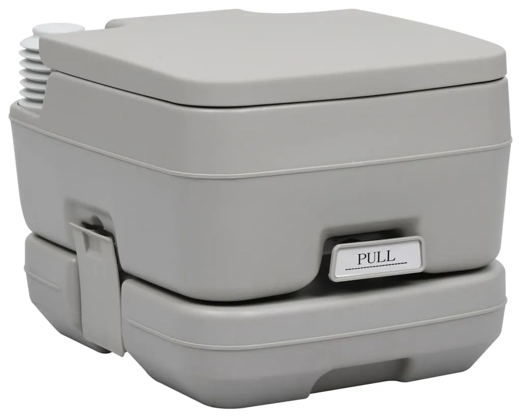 30136 vidaXL Sanita portátil para campismo 10+10 L cinzento