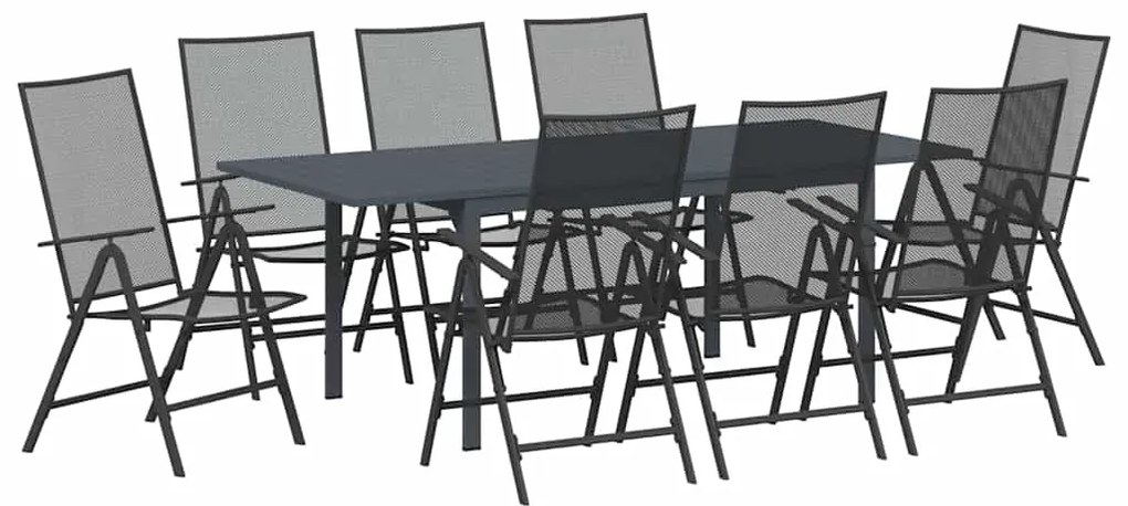 Conjunto de Móveis de Corredor de 9 Peças em Aço Antracite