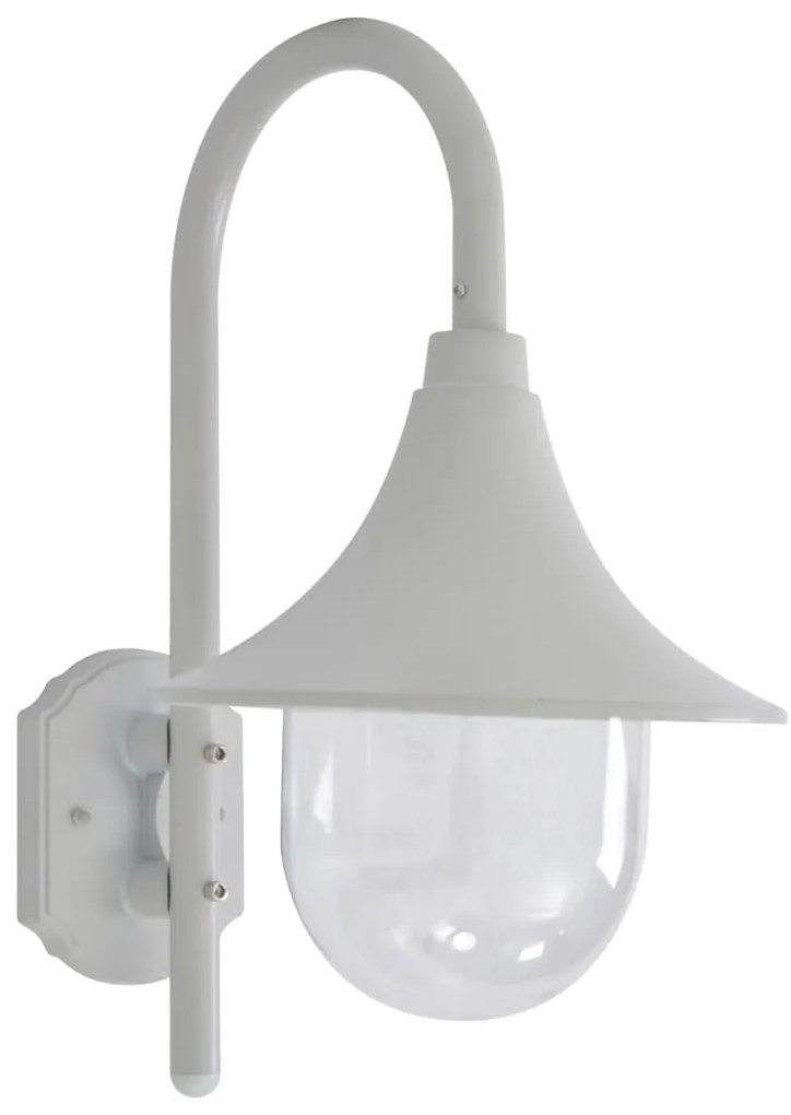 Candeeiro de parede para jardim E27 42 cm alumínio branco