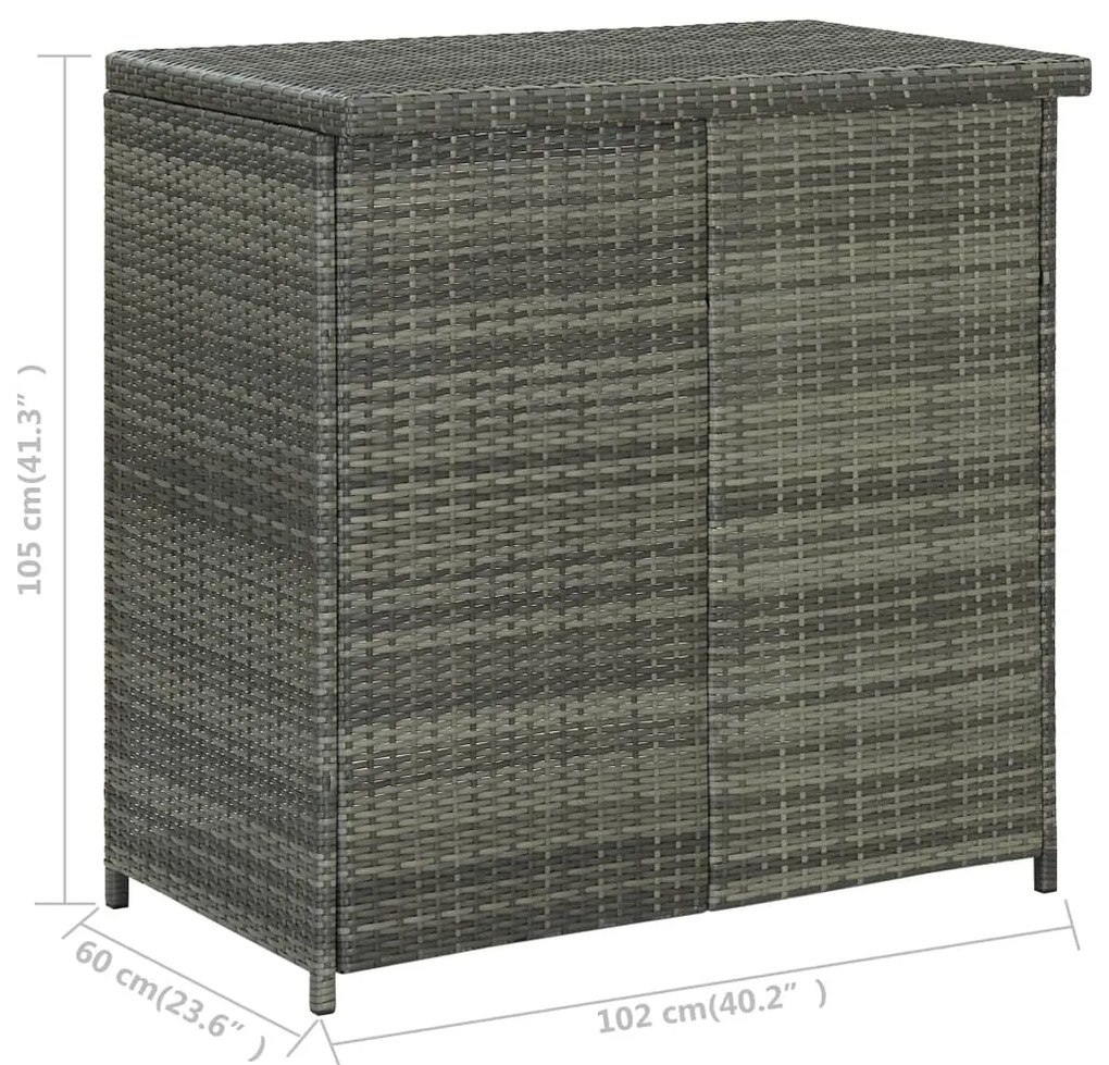 3 pcs conjunto de bar vime PE cinzento