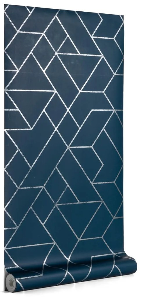 Kave Home - Papel de parede Gea azul e prateado 10 x 0,53 m FSC MIX Credit