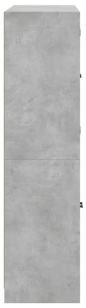 Estante c/ portas 136x37x142 cm derivados madeira cinza cimento