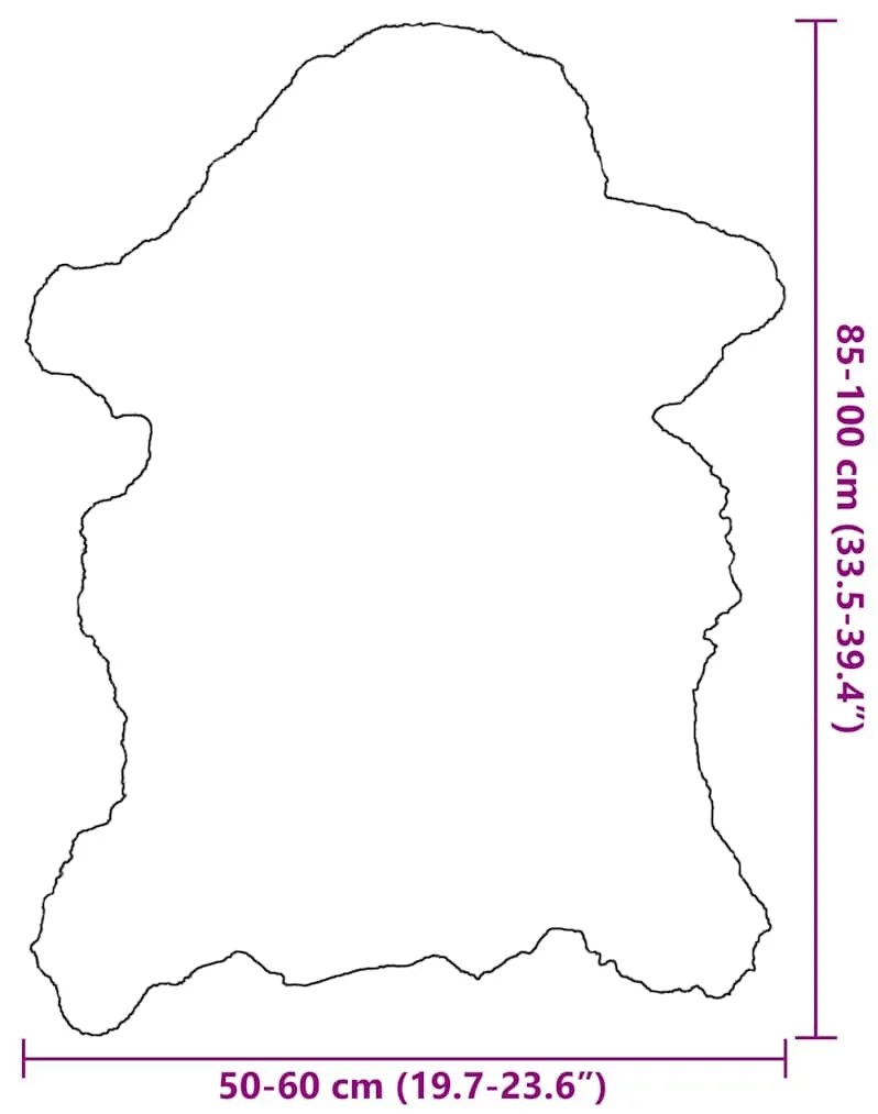 Pele de ovelha (60-70)x(90-100) cm cor creme