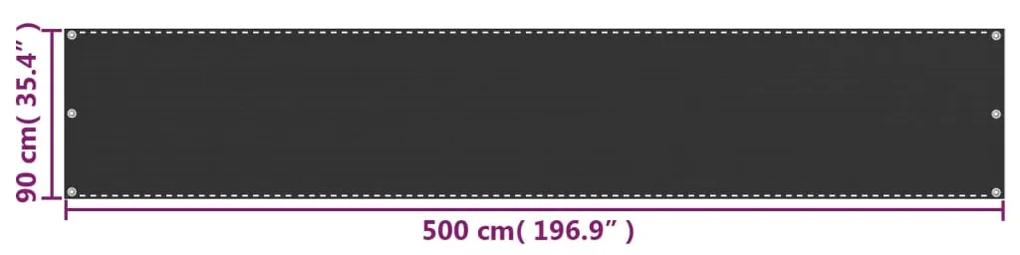 Tela de varanda 90x500 cm PEAD cor antracite