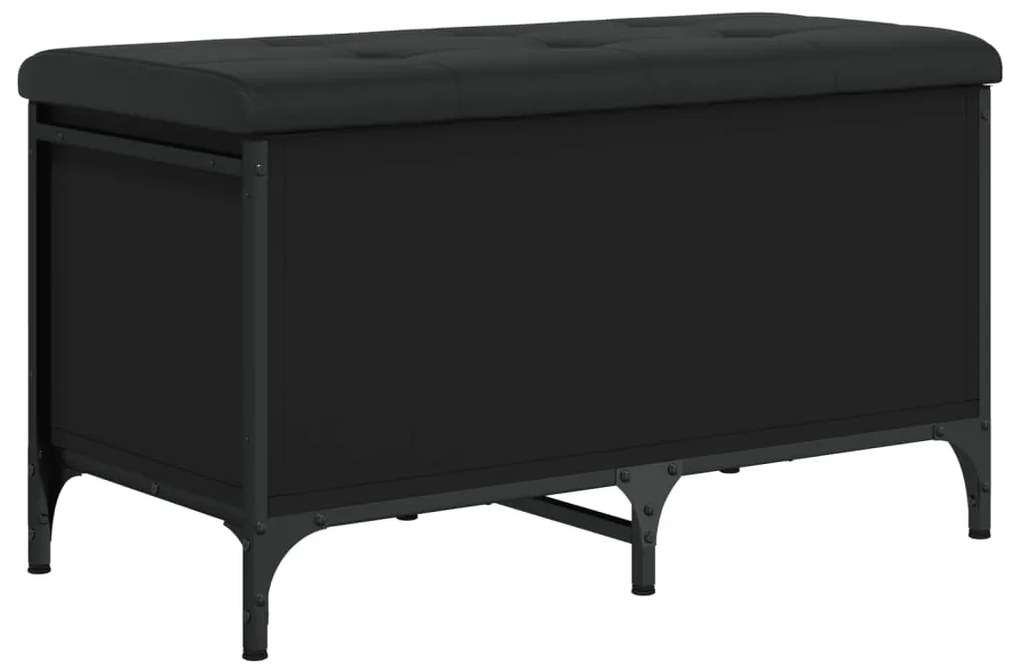 Banco de arrumação 82x42x45 cm derivados de madeira preto