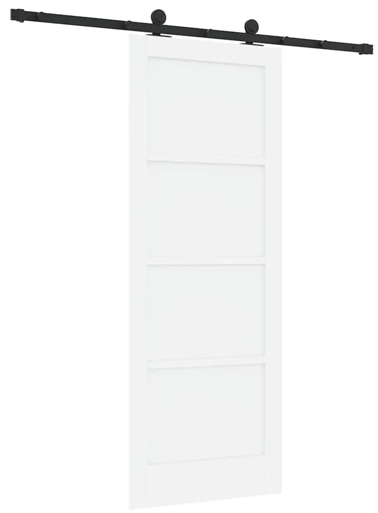 Porta deslizante vidaXL com conjunto de hardware branca 78x202 cm made