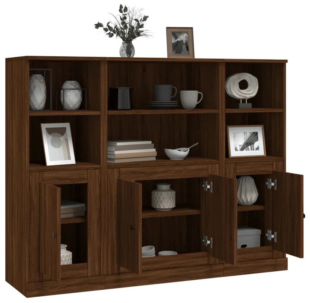 Aparador/Louceiro Pietra de 130 cm - Nogueira - Design Minimalista