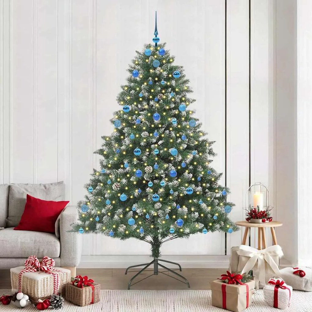 vidaXL Árvore de Natal Artificial Verde 210 cm PVC, Plástico e Aço