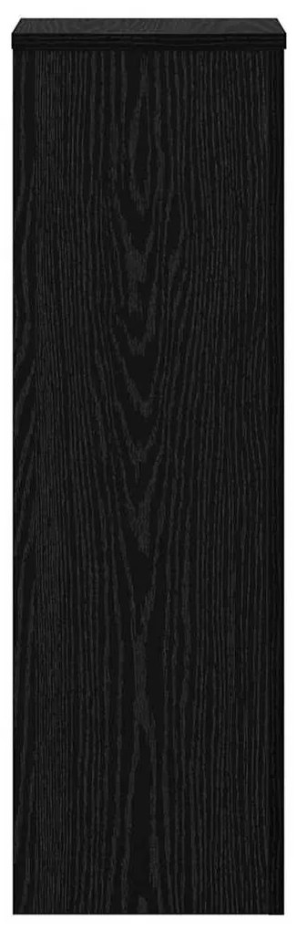 Suportes de Plantas 2 pçs Carvalho Preto 25x25x80 cm Madeira Revestida