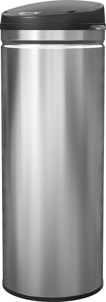 Caixote do lixo automático para cozinha de 50 L em aço inoxidável, com tampa de fecho suave, 30,5 x 30,5 x 85 cm, prateado