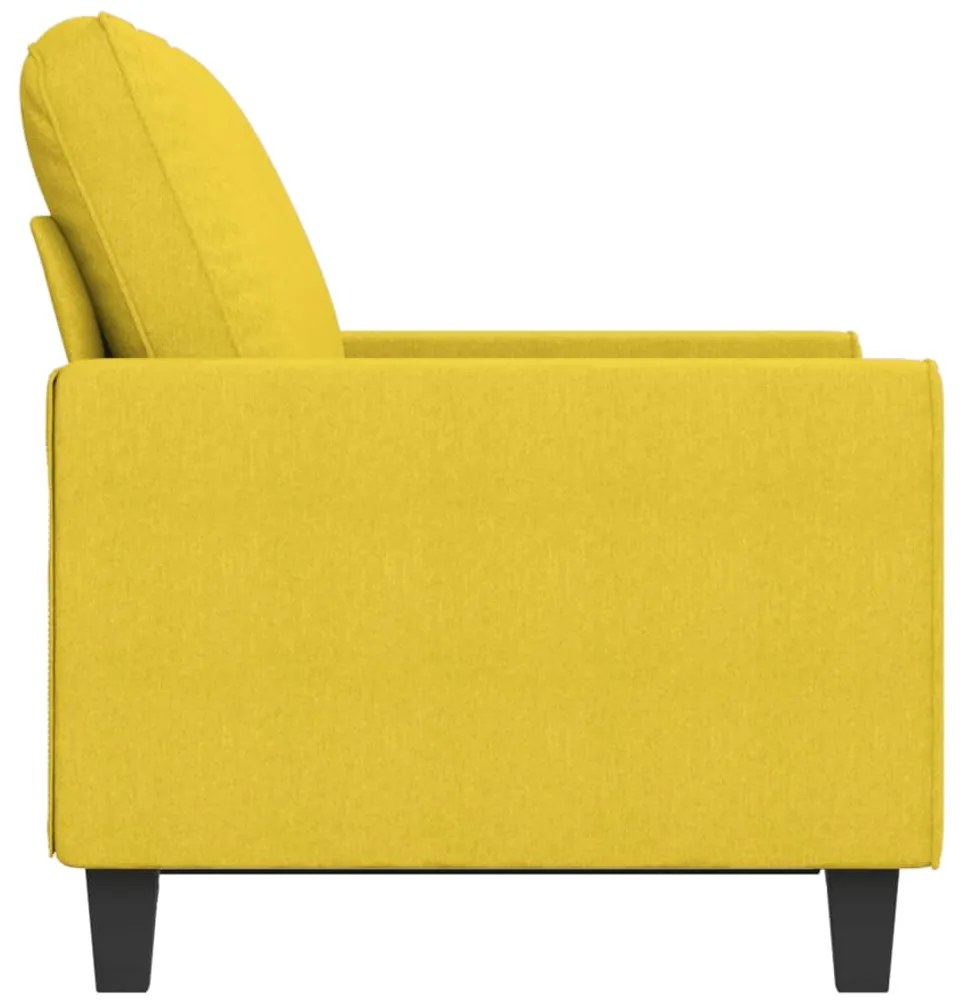 Sofá de 2 lugares 120 cm tecido amarelo-claro