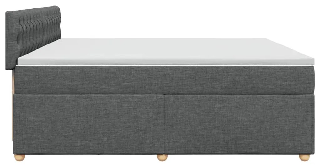 Cama com molas/colchão 200x200 cm tecido cinzento-escuro