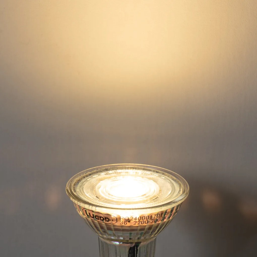 Conjunto de 5 Lâmpadas LED GU10 50mm Reguláveis - Temperatura de Cor Ajustável 2200-3000K, 4.9W 400 lm