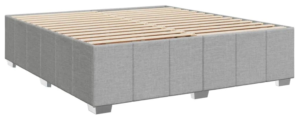 Estrutura de cama sem colchão 180x200 cm tecido cinzento-claro