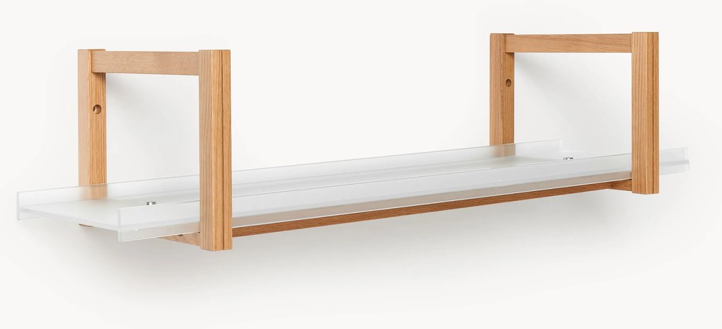 Estante em madeira de carvalho com prateleiras de vidro Alex