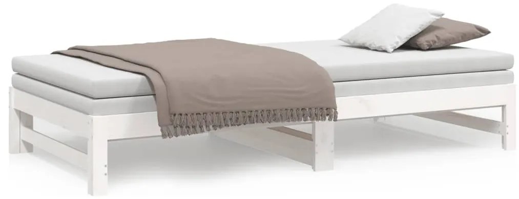 Sofá-cama de puxar 2x(90x200) cm pinho maciço branco