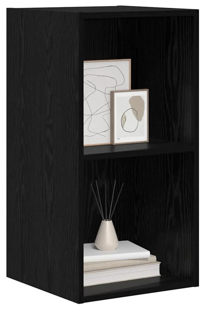 Armário de TV de Parede em Carvalho Preto - 37 x 37 x 72 cm, Feito em