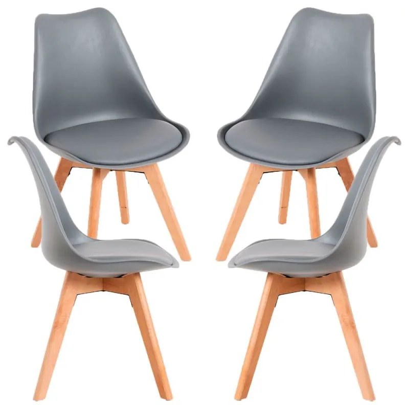 Pack 4 Cadeiras Synk Basic - Cinza escuro