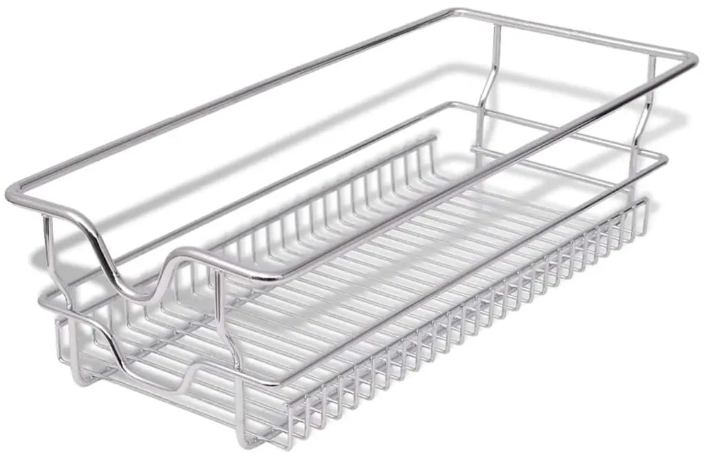 Cestos de arame extraíveis 2 pcs 300 mm prateado