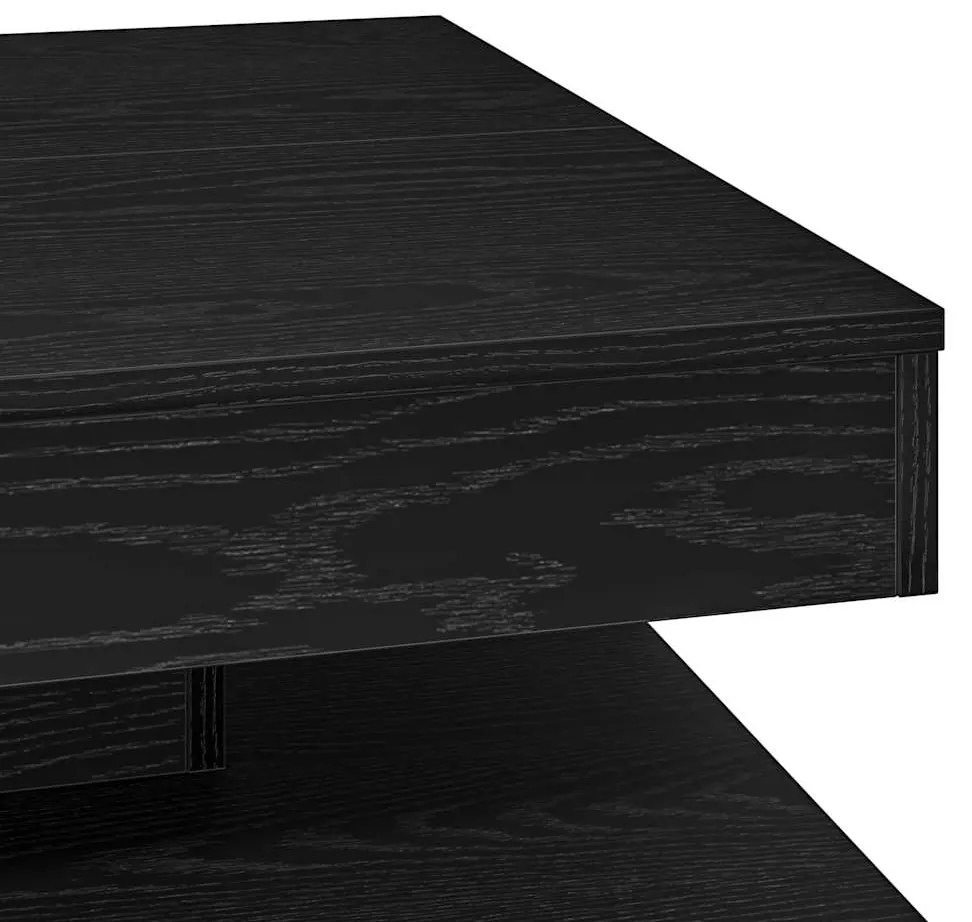 Mesa de centro rotativa a 360 graus 70x70x34,5 cm preto