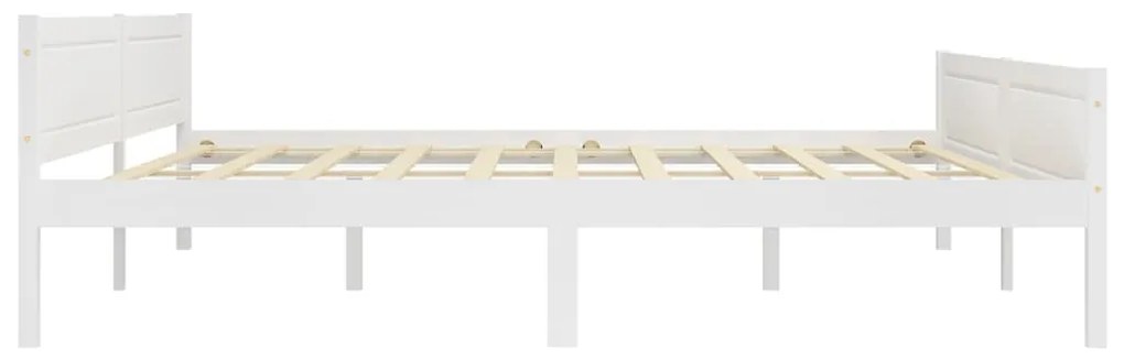 Estrutura de cama 200x200 cm madeira de pinho maciça branco