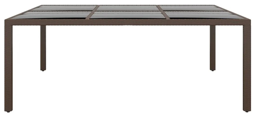11 pcs conjunto de jantar para jardim vime PE castanho
